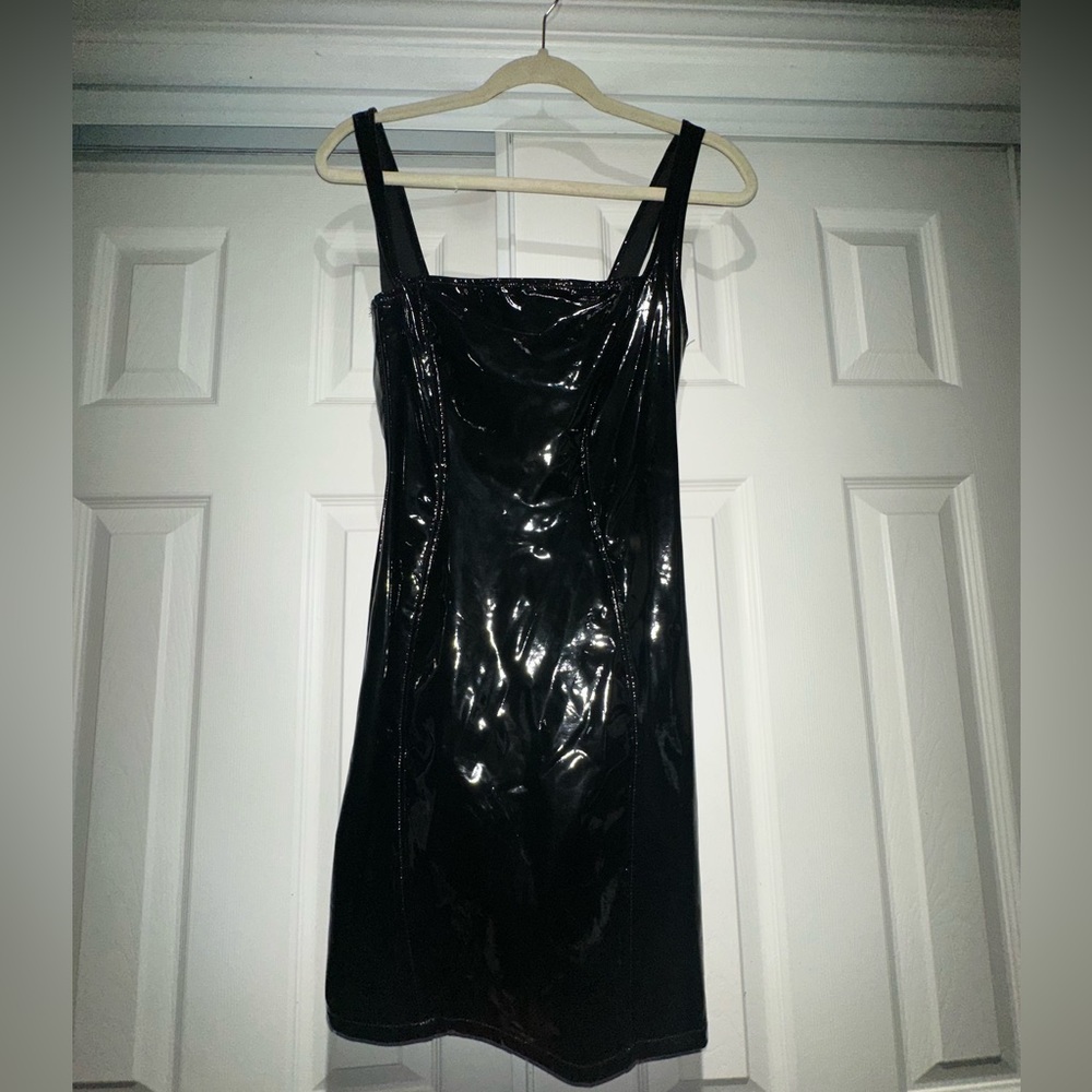 Oh Polly Black Latex Dress Size: 6
